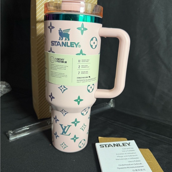 Stanley Quencher H2.0 Tumbler - Pastel Pink with Colorful Patterns - Picture 5 of 5